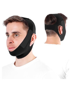 Correa para Barbilla Anti Ronquidos OHALEEP Ajustable Negro M