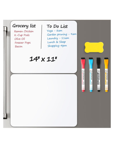 2 Pizarras Blancas Magnéticas Borrables VITEVER 35.6x27.9 cm