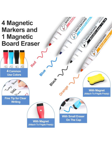 2 Pizarras Blancas Magnéticas Borrables VITEVER 35.6x27.9 cm