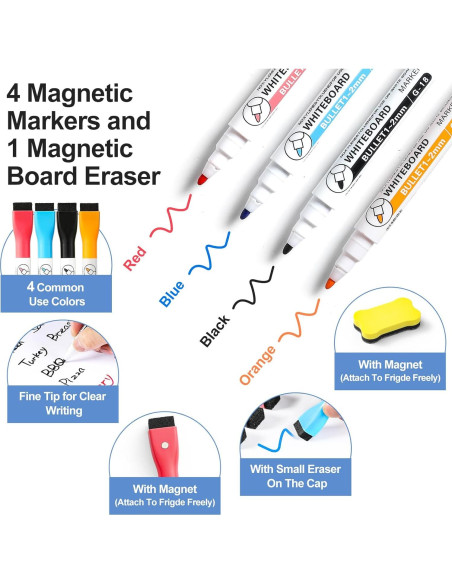 2 Pizarras Blancas Magnéticas Borrables VITEVER 35.6x27.9 cm