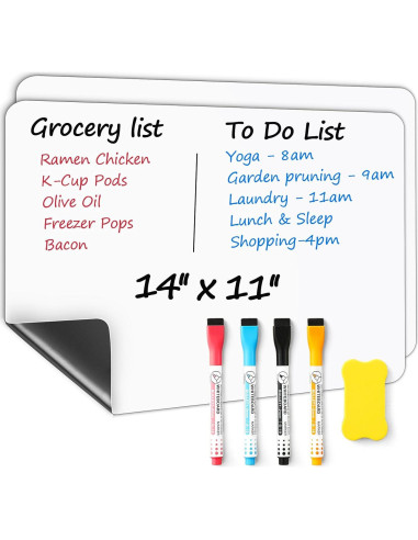 2 Pizarras Blancas Magnéticas Borrables VITEVER 35.6x27.9 cm