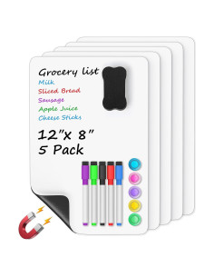 MaxGear Pizarra Blanca Magnética 30.5x20.3 cm con 5 Marcadores