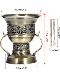 Soporte de Incienso Vintage JUXYES de Zinc 10.7x10.7cm 2
