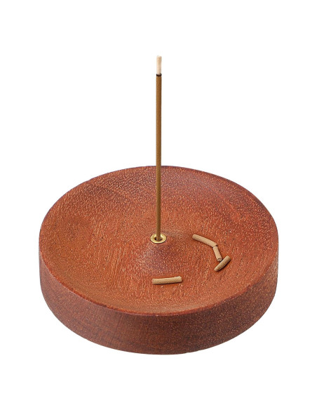 Soporte de Incienso Redondo MBAIYO de Madera Hecho a Mano 7.5cm