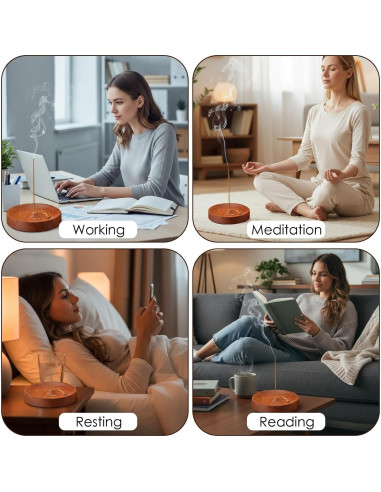 Soporte de Incienso Redondo MBAIYO de Madera Hecho a Mano 7.5cm