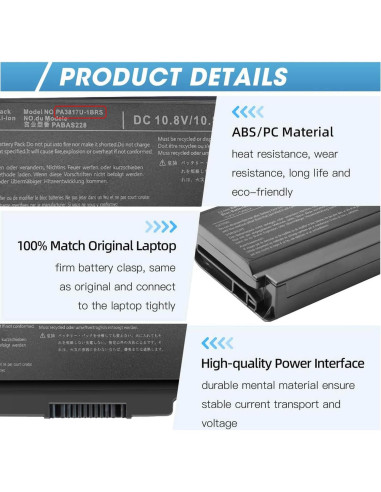 Batería PA3817U-1BRS ZAYAUPVL para Toshiba 10.8V 5200mAh