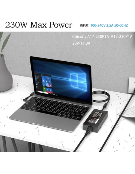 Adaptador de 230W para Laptop Gigabyte Aorus 15G 15P 15 Aero