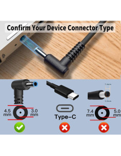 Cargador de Laptop HP 45W 19.5V 2.31A Adaptador Reemplazo 2