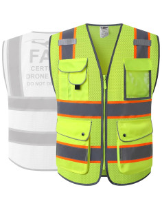 Chaleco de Seguridad JKSafety Alta Visibilidad Amarillo Grande 2