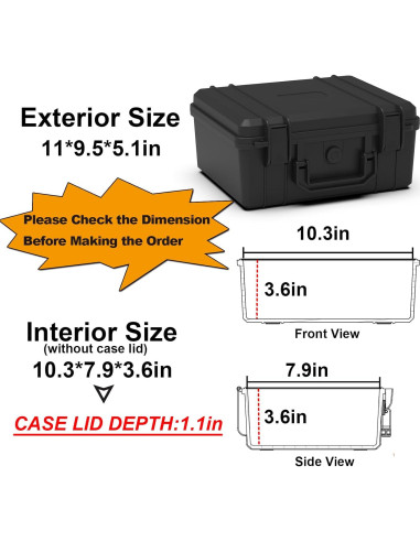 Estuche Duro Impermeable Ant Mag con Espuma 26.2x20.1x11.9 cm