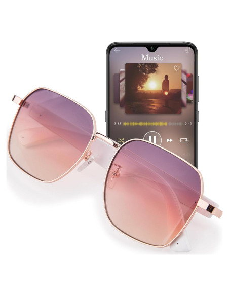 Gafas Inteligentes TZLQAYS Rosa Polarizadas Bluetooth 5.4 Gafas Inteligentes TZLQAYS Rosa Polarizadas Bluetooth 5.4