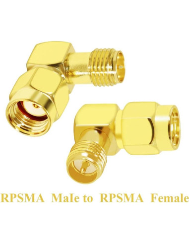 Adaptador Coaxial CNARIO SMA 90 Grados Macho a Hembra 2PCS