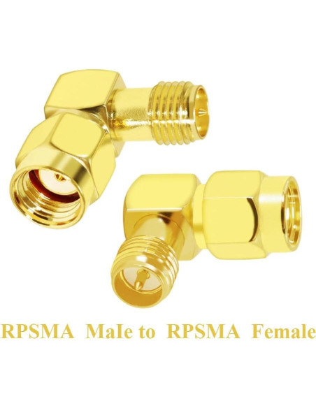 Adaptador Coaxial CNARIO SMA 90 Grados Macho a Hembra 2PCS