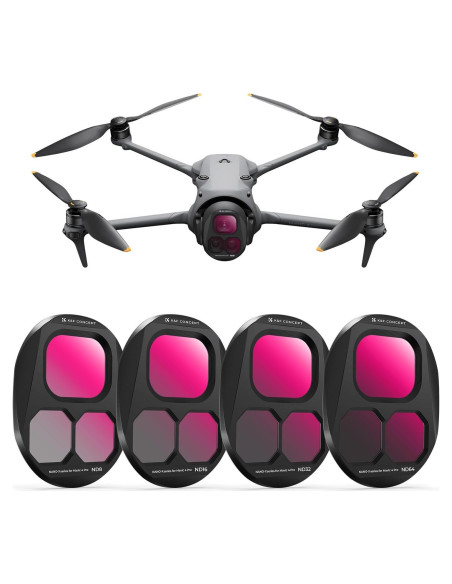 Juego de Filtros ND K&F Concept para DJI Mavic 4 Pro - 4 Filtros ND8 ND16 ND32 ND64