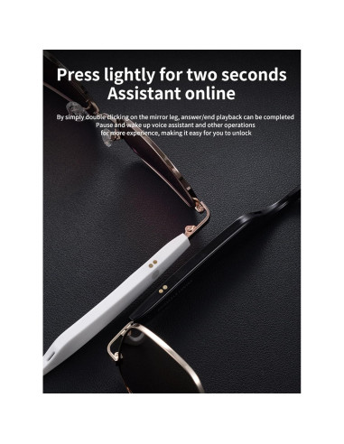 Gafas Inteligentes TZLQAYS Rosa Polarizadas Bluetooth 5.4