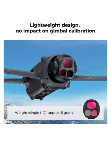 Juego de Filtros ND K&F Concept para DJI Mavic 4 Pro - 4 Filtros ND8 ND16 ND32 ND64