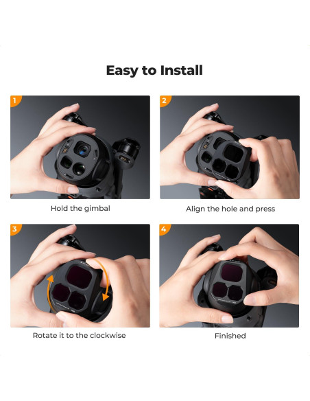 Juego de Filtros ND K&F Concept para DJI Mavic 4 Pro - 4 Filtros ND8 ND16 ND32 ND64