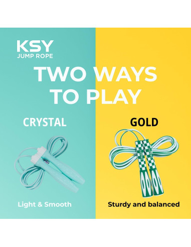 Cuerda de Salto KSY Kids Verde - Ajustable 270 cm para Niños