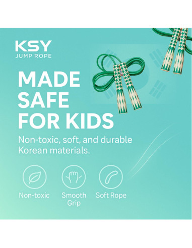 Cuerda de Salto KSY Kids Verde - Ajustable 270 cm para Niños