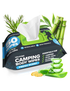Toallitas Corporales para Camping Uzumist - 50 Unidades XL