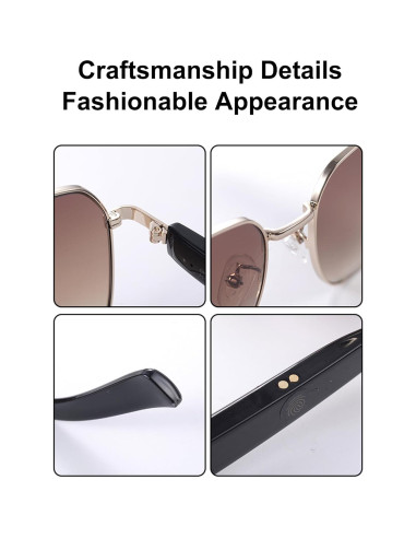 Gafas Inteligentes TZLQAYS Rosa Polarizadas Bluetooth 5.4