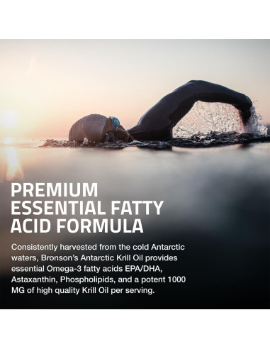 Aceite de Kril Antártico Bronson 1000 mg Omega-3 EPA DHA 60 Cápsulas