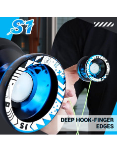 Yoyo Profesional S1 de Metal para Trucos - Azul-Negro 2