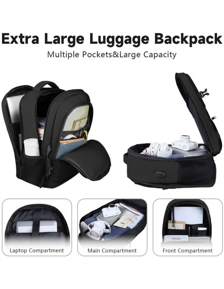 Mochila Lapsouno 17.3" Negra para Laptop, Resistente y TSA