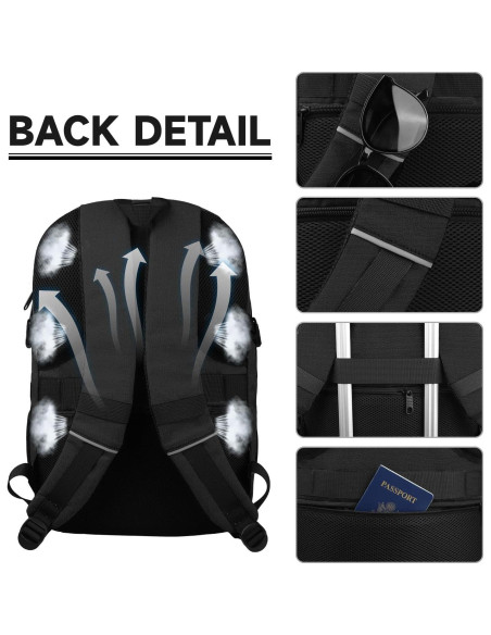 Mochila Lapsouno 17.3" Negra para Laptop, Resistente y TSA
