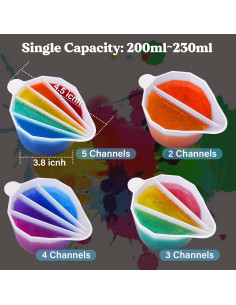 Tazas de Silicona Divididas LET'S RESIN 4 Piezas 450ml 2