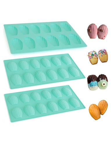 3Pack Molde de Madeleine Antiadherente Zorazio 12 Cavidades