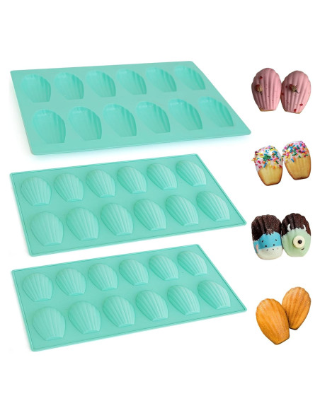 3Pack Molde de Madeleine Antiadherente Zorazio 12 Cavidades