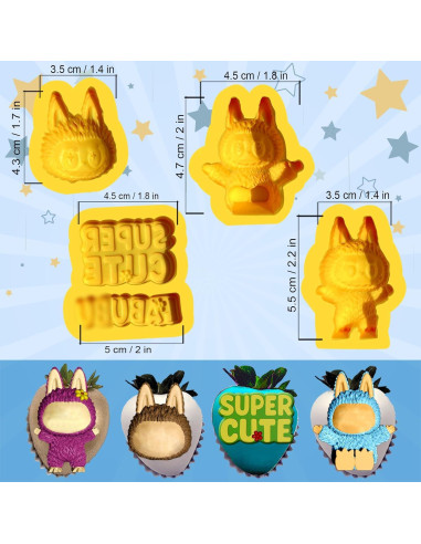 Set de Moldes de Silicona Toni Crafty 4 Piezas 3D