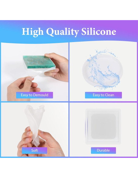 KISREL Kit de Moldes de Silicona para Resina Epóxica 12PCS
