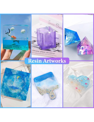 KISREL Kit de Moldes de Silicona para Resina Epóxica 12PCS