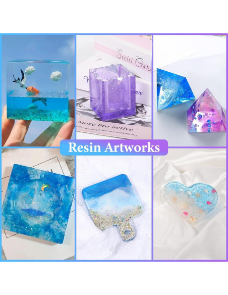 KISREL Kit de Moldes de Silicona para Resina Epóxica 12PCS