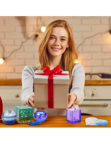 KISREL Kit de Moldes de Silicona para Resina Epóxica 12PCS