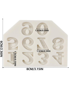 Molde de Silicona para Fondant Números 3D QDMOLDS 25x17cm 2