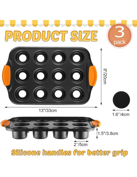 Moldes para Cheesecake Mini Uiifan 3 Paquetes 12 Cavidades 33x20cm