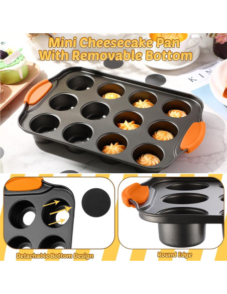 Moldes para Cheesecake Mini Uiifan 3 Paquetes 12 Cavidades 33x20cm