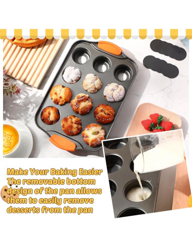 Moldes para Cheesecake Mini Uiifan 3 Paquetes 12 Cavidades 33x20cm