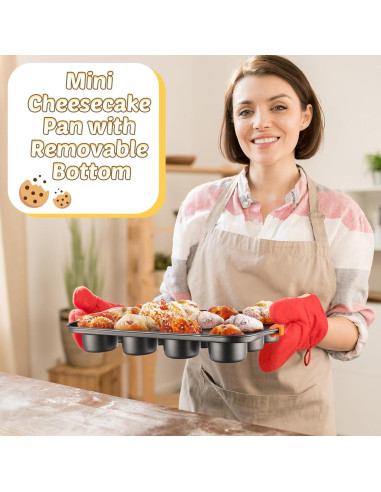 Moldes para Cheesecake Mini Uiifan 3 Paquetes 12 Cavidades 33x20cm