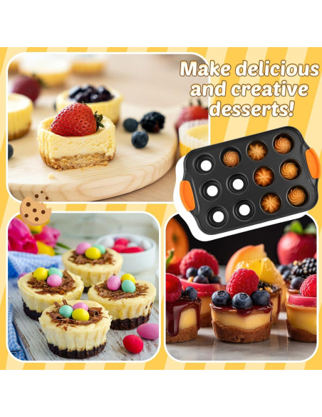 Moldes para Cheesecake Mini Uiifan 3 Paquetes 12 Cavidades 33x20cm