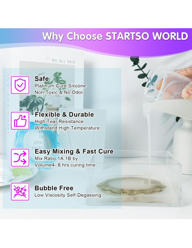 Kit de Moldes de Silicona STARTSO WORLD 2.79kg Verde Jade