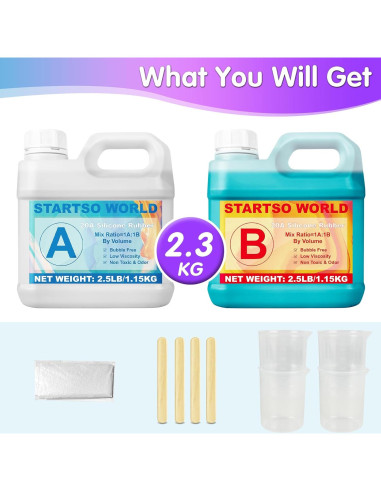 Kit de Moldes de Silicona STARTSO WORLD 2.79kg Verde Jade