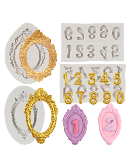 Molde de Silicona FCKEMLDS Set de 4 para Pasteles y Fondant