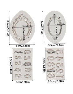 Molde de Silicona FCKEMLDS Set de 4 para Pasteles y Fondant 2