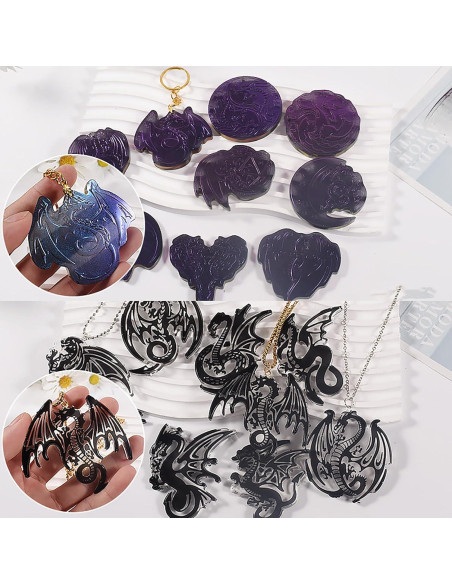 Paquete de 2 Moldes de Silicona Dragón ESEENS - 5 cm