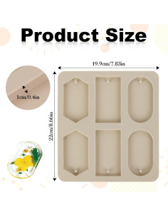 Molde de Resina Epóxica de Silicona Gris 22x19.9cm para DIY 2