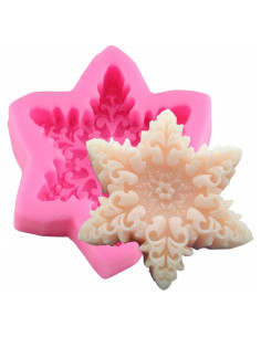 Molde de Silicona Copo de Nieve Rosa MoldFun 11x9 cm